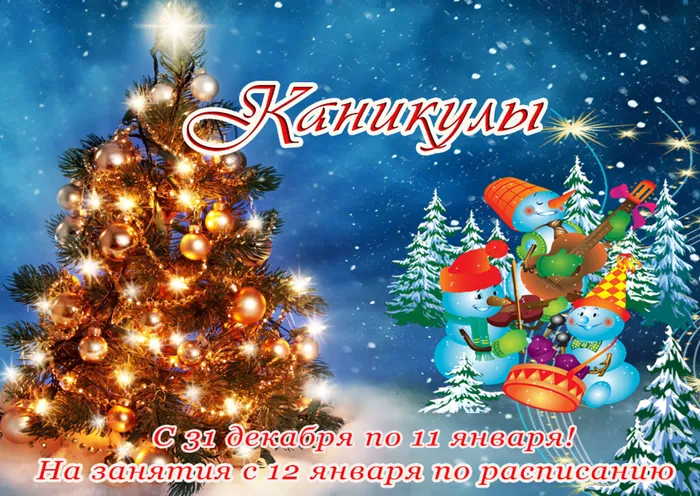 Каникулы зимние  2026
